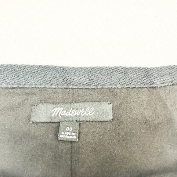 Madewell Flannel Houndstooth Fringe Accent Mini Skirt Size 00 - Picture 3 of 5